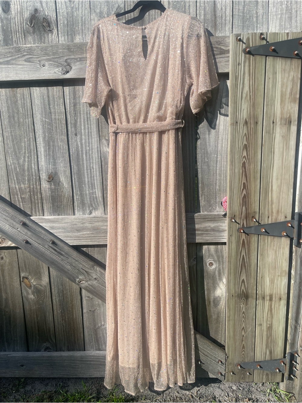 Baltic Born Beige Sparkle Sequin Dress Sz XXL Tall - Picture 13 of 15